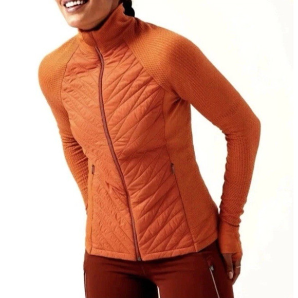 Athleta Jacket Size XL Flurry Force Insulated PrimaLoft Foliage Orange Running - Picture 1 of 11